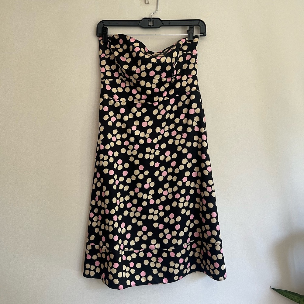 J.Crew woman’s strapless black polka dots silk mini dress - Picture 3 of 9